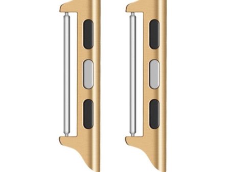 1 Pair Apple Watch Series 49mm - 45mm - 44mm - 42mm Watchband Connector Adapter, 14mm - Gold Discount