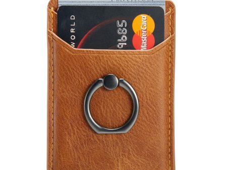 MUXMA Universal Cowhide leather card holder - Brown on Sale