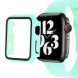 Apple Watch SE 2022 (44mm) cover with tempered glass screen protector - Cyan For Cheap