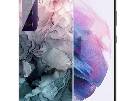 Marble Samsung Galaxy S21 FE case - Rose and Greyish Blue Clouds Online now