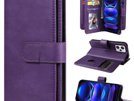 10-slot wallet case for Xiaomi Poco X5 Pro   Redmi Note 12 Pro Speed   12 Pro - Purple For Sale