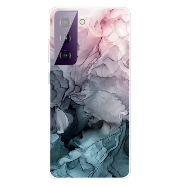 Marble Samsung Galaxy S21 FE case - Rose and Greyish Blue Clouds Online now