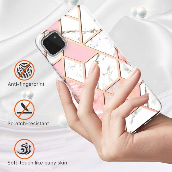 Marble Samsung Galaxy A22 5G case - Pink   White Sale