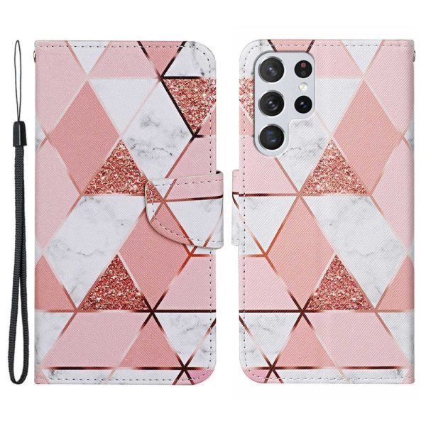 Wonderland Samsung Galaxy S23 Ultra flip case - Marble Pattern For Discount