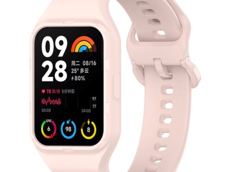 Xiaomi Smart Band 8 Pro Easily Adjustable Watch Strap Flexible Silicone Wrist Band - Pink on Sale