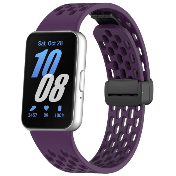 Wrist Band Samsung Galaxy Fit3 R930 Magnetic Silicone Smartwatch Bracelet Strap - Dark Purple Sale