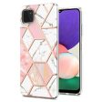 Marble Samsung Galaxy A22 5G case - Pink   White Sale