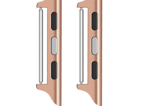 1 Pair Apple Watch Series 49mm - 45mm - 44mm - 42mm Watchband Connector Adapter, 14mm - Rose Gold Cheap