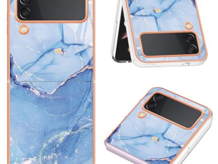 Marble Samsung Galaxy Z Flip3 5G case - Blue For Sale