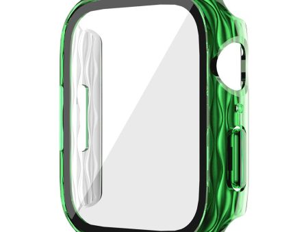 Apple Watch Series 4   5   6   SE   SE (2022) 44mm Hard Bump resistant Watch Case Cover with Tempered Glass Screen Film - Transparent Green For Discount