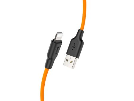 HOCO X21 Plus Silicone charging cable for Lightning - black＆orange Fashion