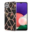 Marble Samsung Galaxy A22 5G case - Black Marble   Flower Discount