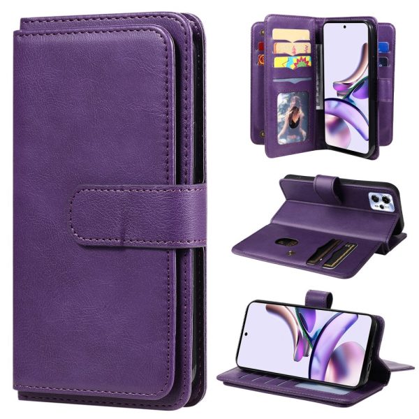 10-slot wallet case for Motorola Moto G23   G53   G13 - Purple on Sale