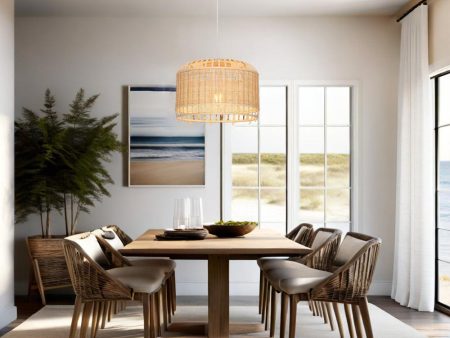 Sefina Pendant Light Small in Natural Bamboo and Rattan Hot on Sale