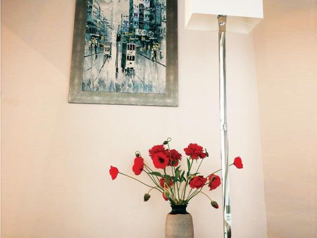 Hazel Floor Lamp in Polished Stainless Steel Eurotech - INOX 5249 For Sale